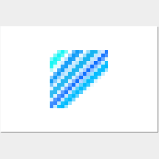 Blue pixel wave Posters and Art